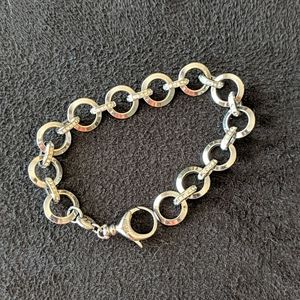 Fossil silver and CZ bracelet